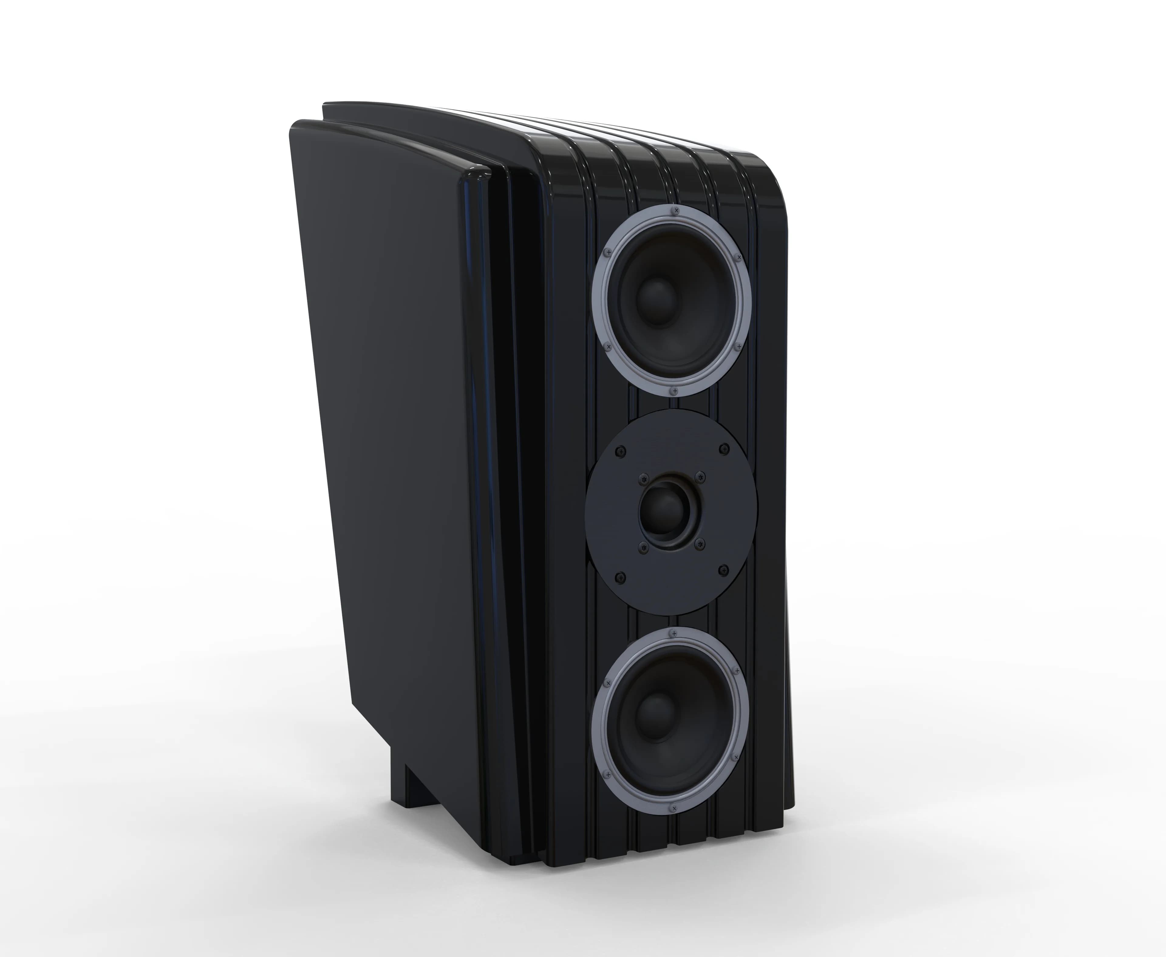 Diffusore MINI Sensorial in finitura nera lucida, vista frontale tre quarti